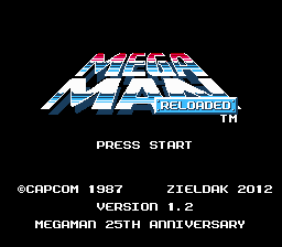 Mega Man Reloaded (beta 1.2) Title Screen